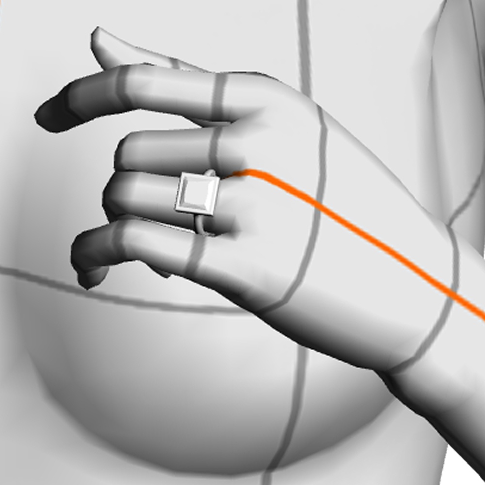 【3Dモデルデータ】リング8(プリンセスカット)【Ring8 Prinsess cut】