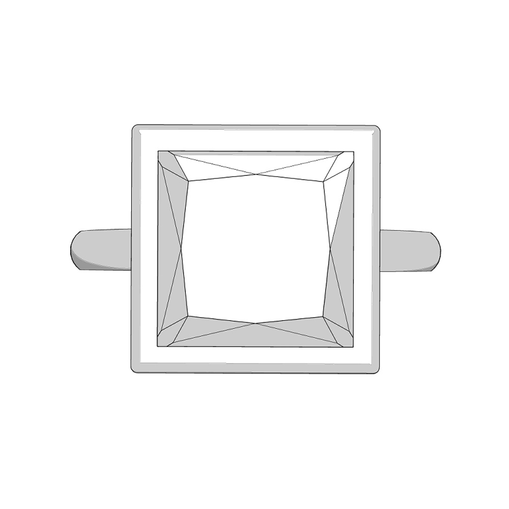 【3Dモデルデータ】リング8(プリンセスカット)【Ring8 Prinsess cut】