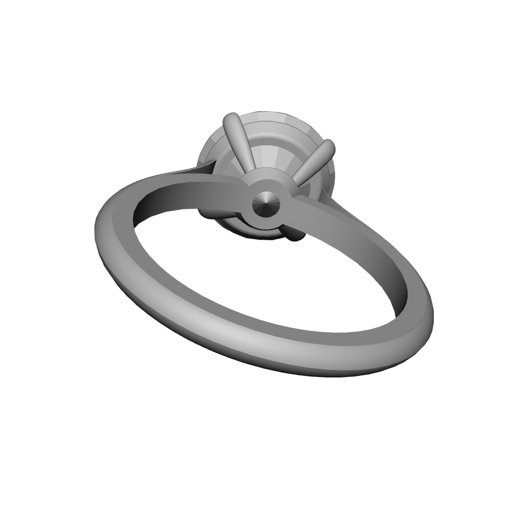 【3Dモデルデータ】リング9 : ケース付きの婚約指輪ラウンドブリリアントカット2ctアップ【3D model engagement ring】