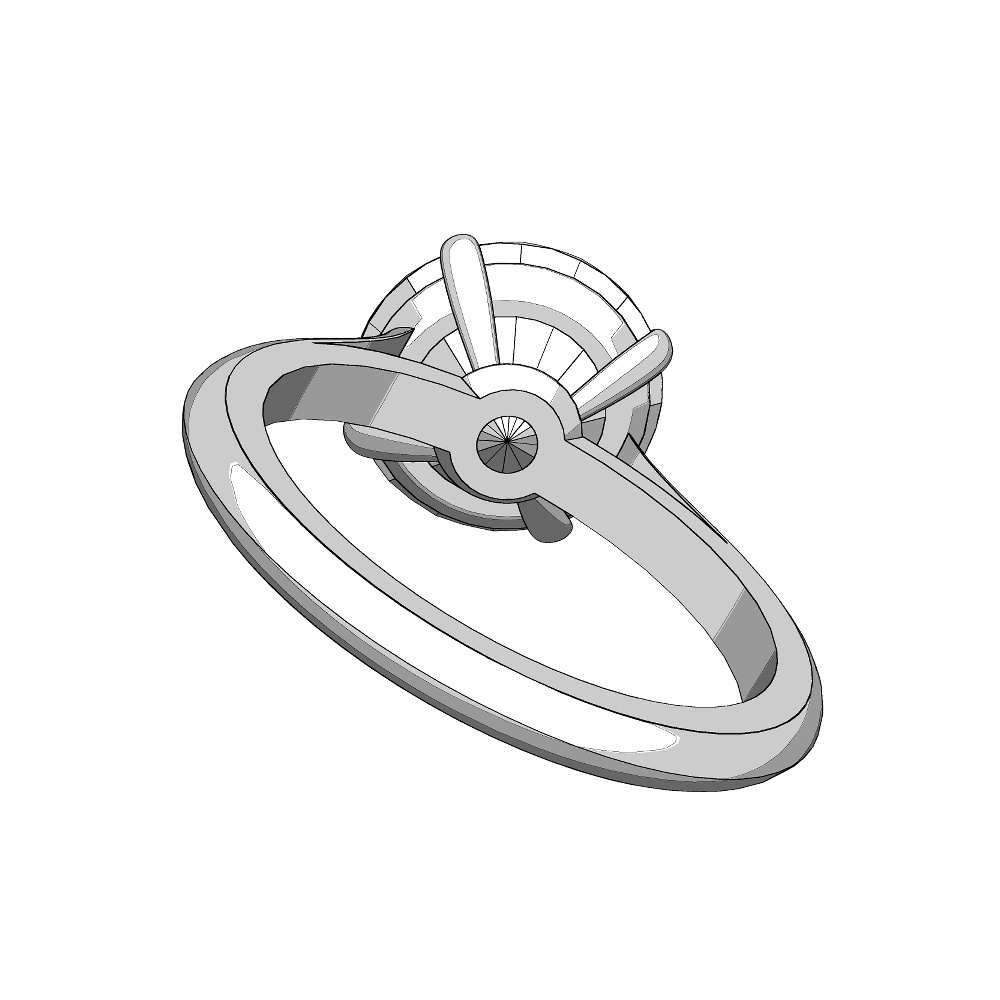 【3Dモデルデータ】リング9 : ケース付きの婚約指輪ラウンドブリリアントカット2ctアップ【3D model engagement ring】