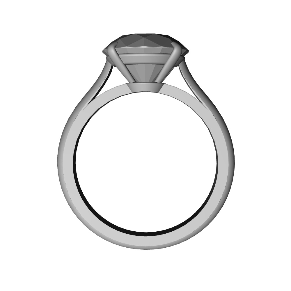 【3Dモデルデータ】リング9 : ケース付きの婚約指輪ラウンドブリリアントカット2ctアップ【3D model engagement ring】