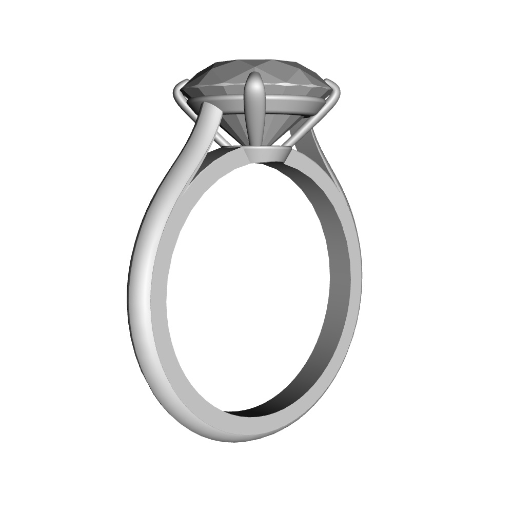 【3Dモデルデータ】リング9 : ケース付きの婚約指輪ラウンドブリリアントカット2ctアップ【3D model engagement ring】