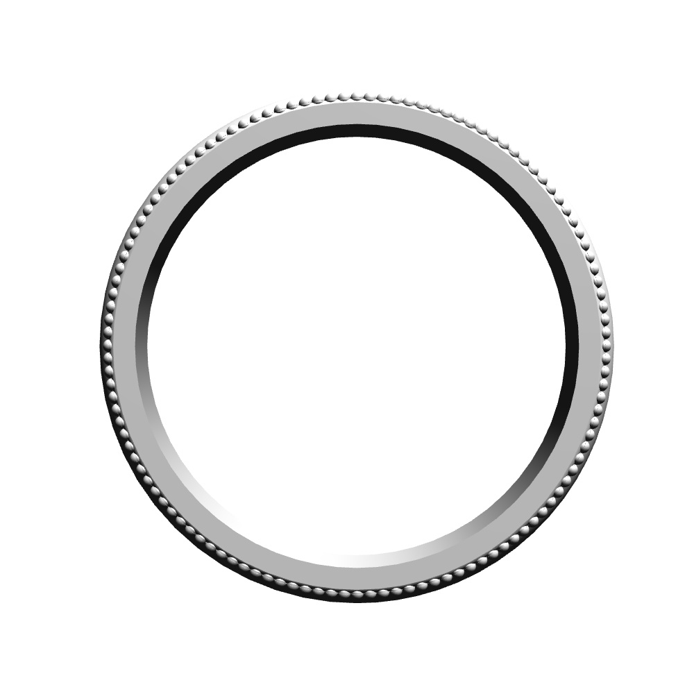 【3Dモデルデータ】リング11 : ケース付きペアリング(ミル打ち+メレダイア)【3DModel milgrainRing and jewelbox】