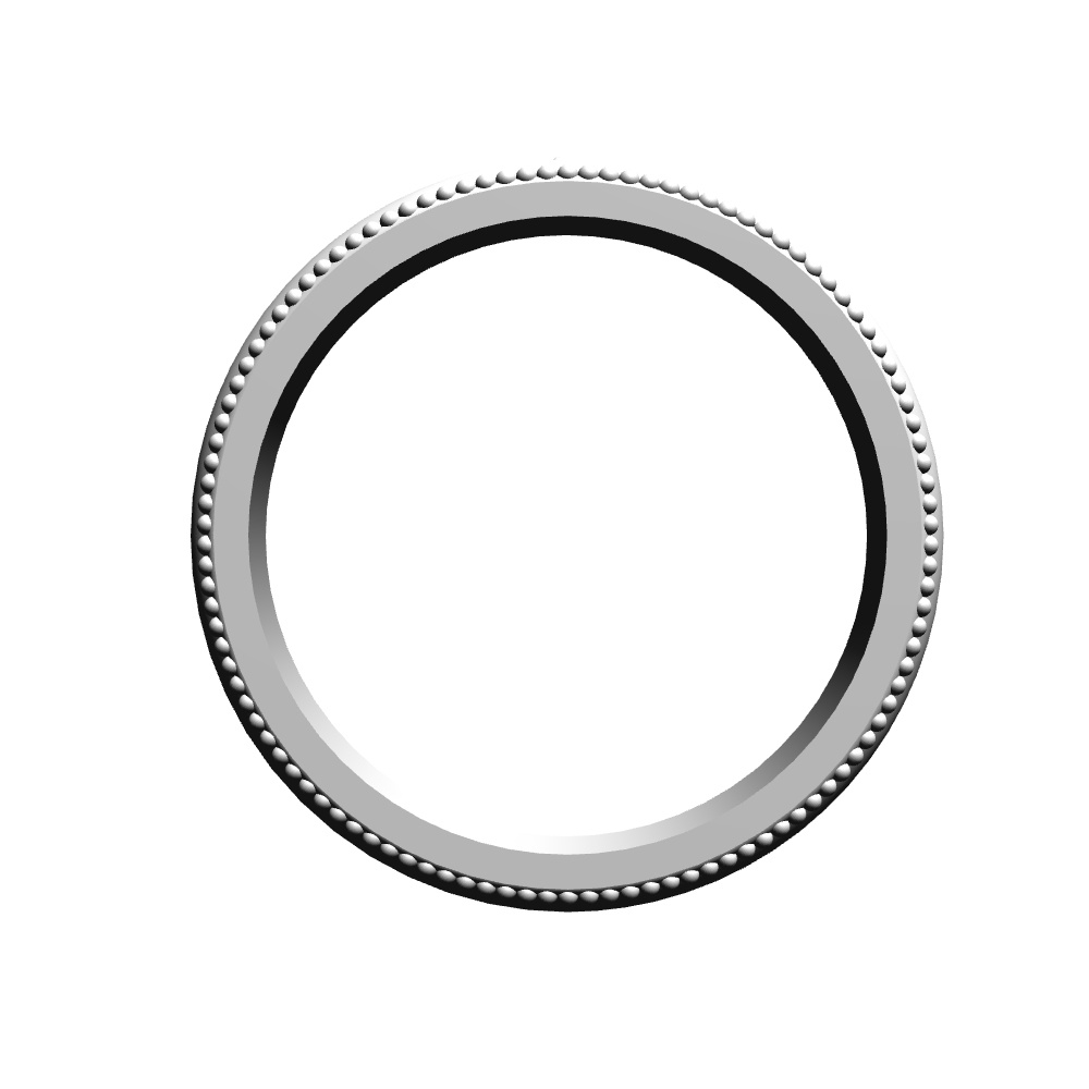 【3Dモデルデータ】リング11 : ケース付きペアリング(ミル打ち+メレダイア)【3DModel milgrainRing and jewelbox】