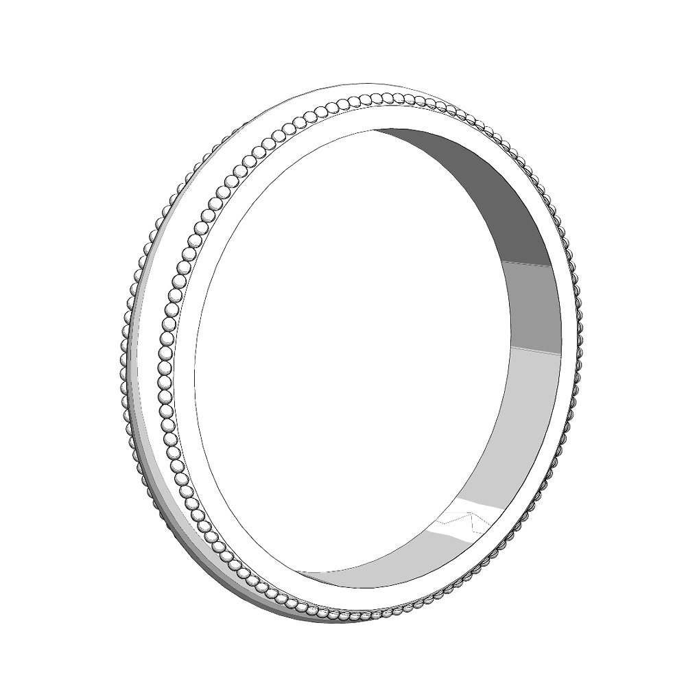 【3Dモデルデータ】リング11 : ケース付きペアリング(ミル打ち+メレダイア)【3DModel milgrainRing and jewelbox】