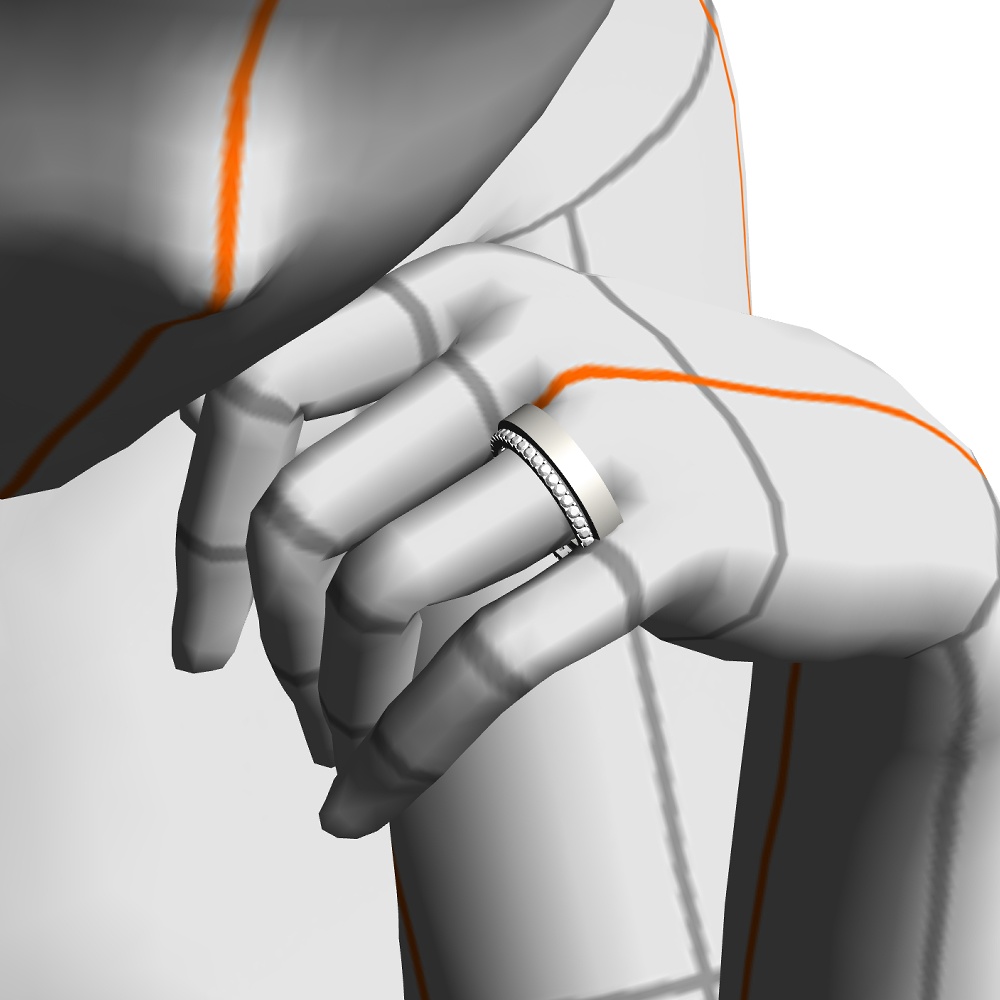 【3Dモデルデータ】リング12 : フルエタニティリング(幅1.5mm)【3DModel full eternity ring (1.5mm)】