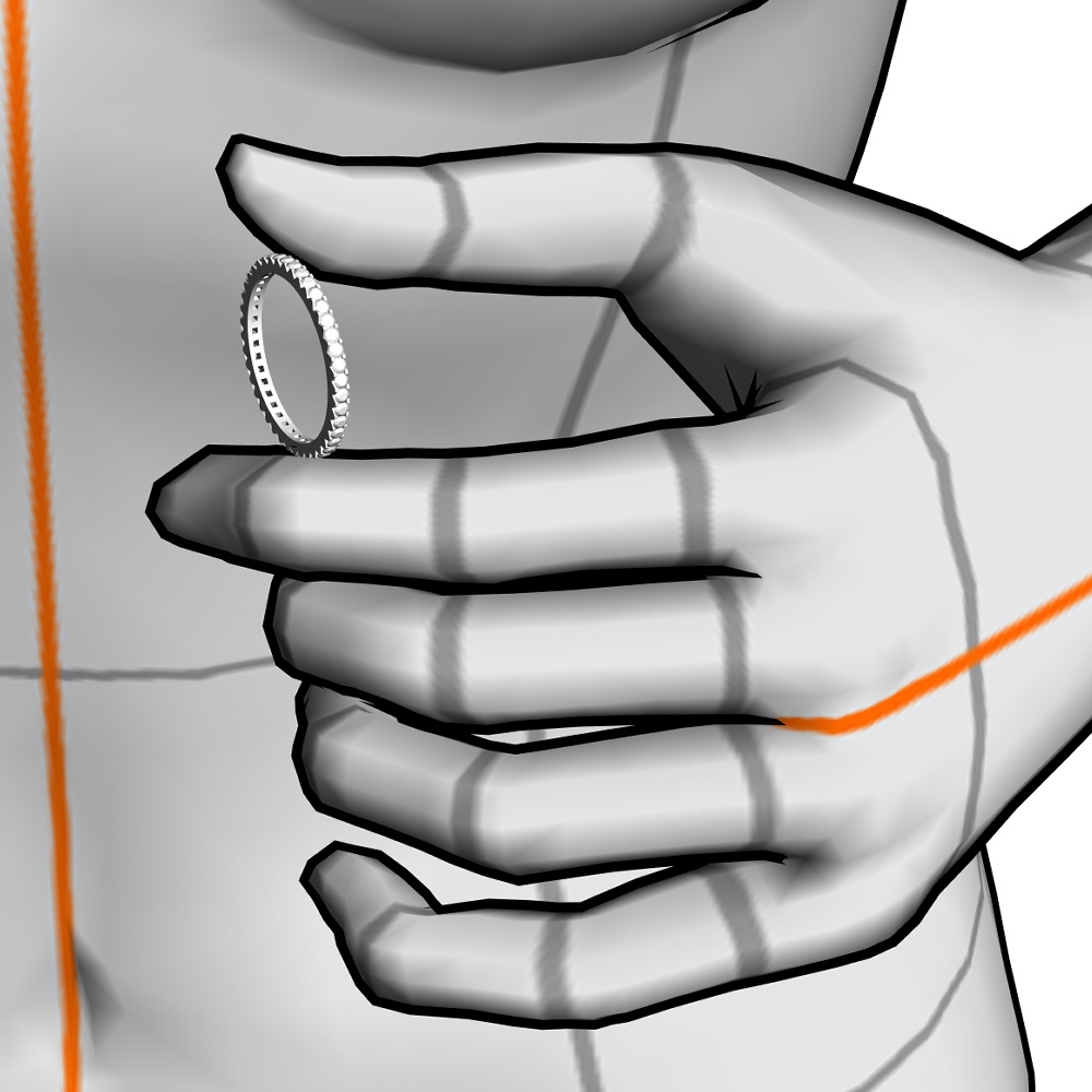 【3Dモデルデータ】リング12 : フルエタニティリング(幅1.5mm)【3DModel full eternity ring (1.5mm)】