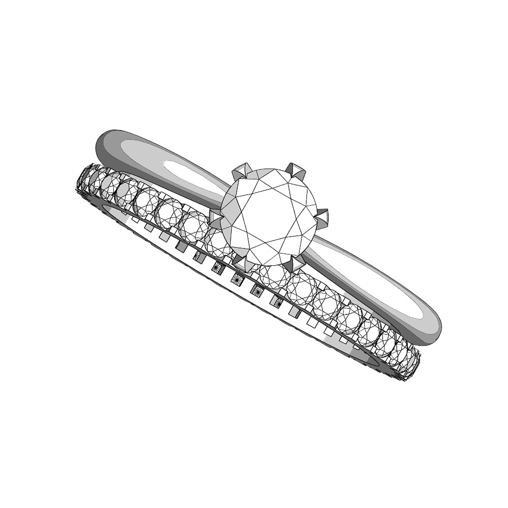 【3Dモデルデータ】リング12 : フルエタニティリング(幅1.5mm)【3DModel full eternity ring (1.5mm)】