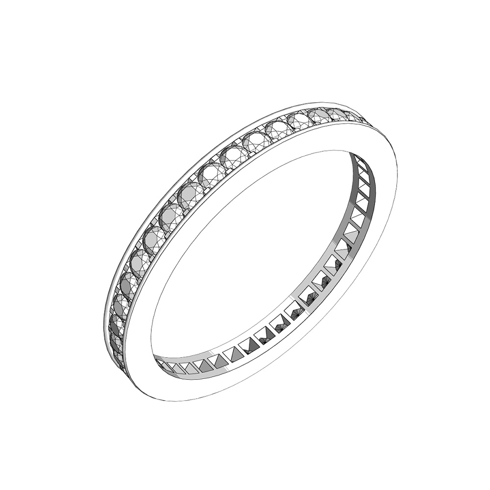 【3Dモデルデータ】リング13 : フルエタニティリング(幅2mm)【3DModel full eternity ring (2mm)】
