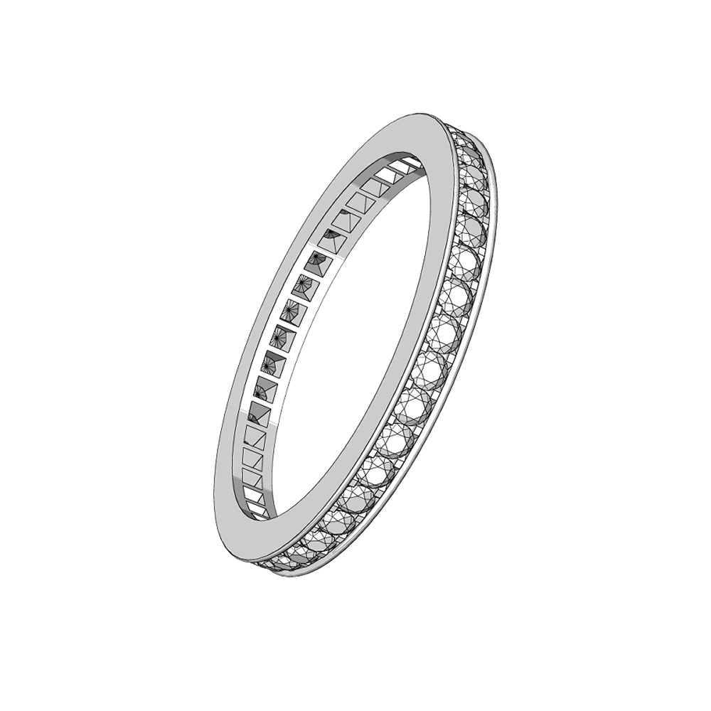 【3Dモデルデータ】リング13 : フルエタニティリング(幅2mm)【3DModel full eternity ring (2mm)】