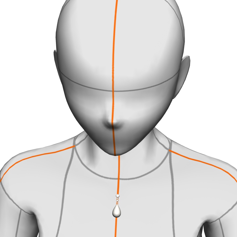 【3Dモデルデータ】ペンダント6 : 真珠のペンダント兼ピアス【3D model pearlpendant and earrings】