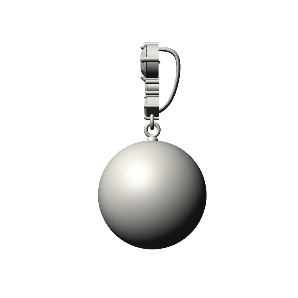 【3Dモデルデータ】ペンダント6 : 真珠のペンダント兼ピアス【3D model pearlpendant and earrings】