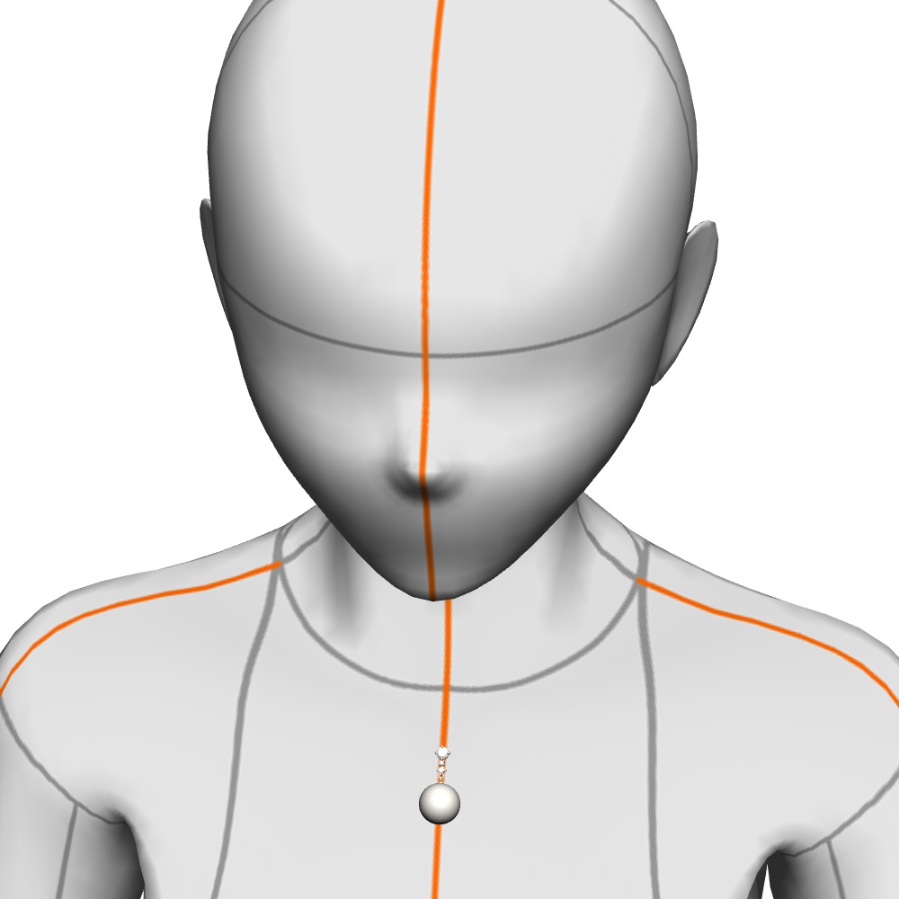 【3Dモデルデータ】ペンダント6 : 真珠のペンダント兼ピアス【3D model pearlpendant and earrings】