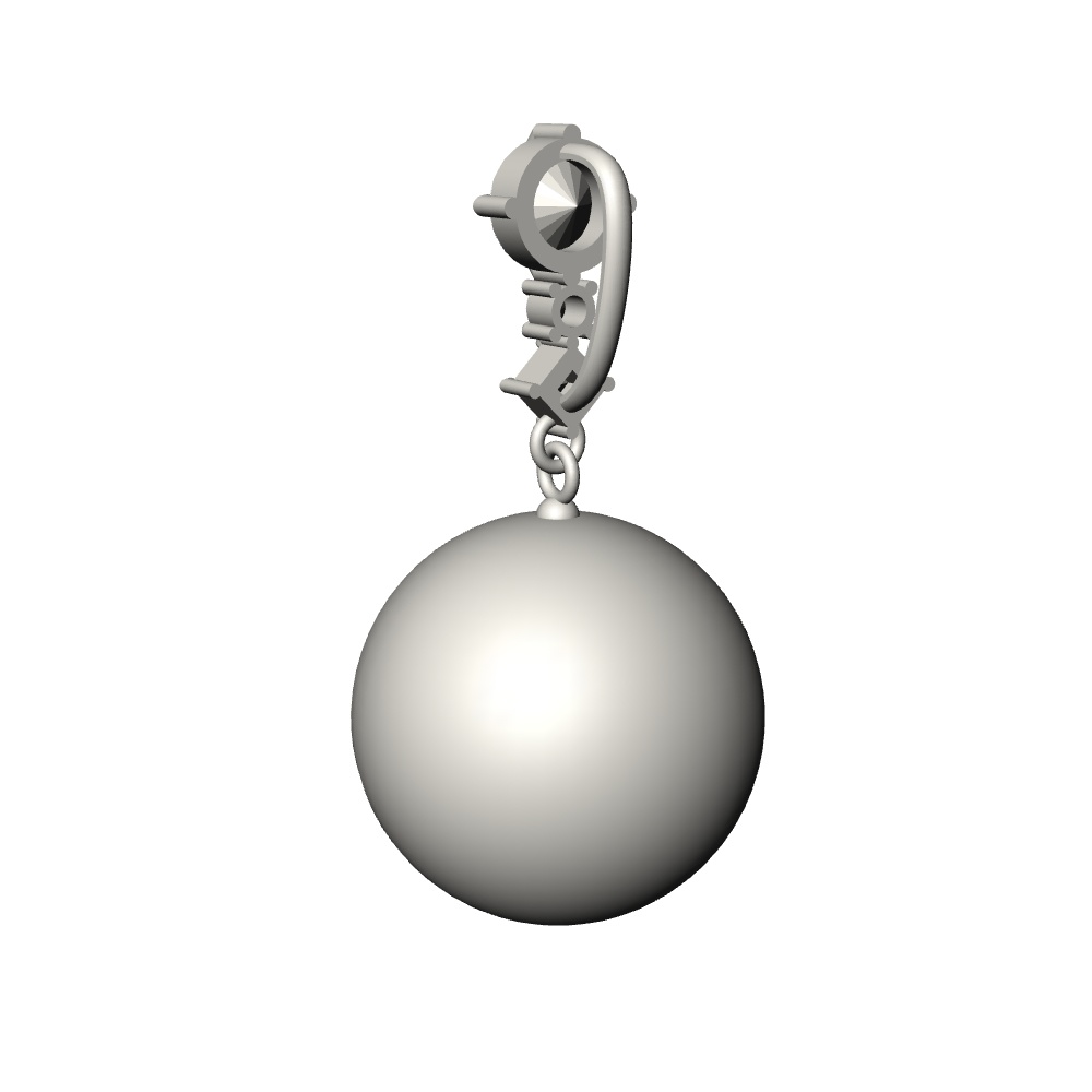 【3Dモデルデータ】ペンダント6 : 真珠のペンダント兼ピアス【3D model pearlpendant and earrings】