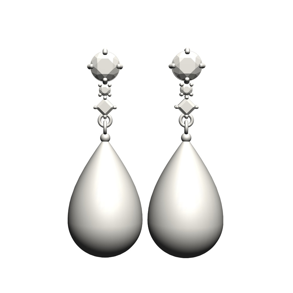 【3Dモデルデータ】ペンダント6 : 真珠のペンダント兼ピアス【3D model pearlpendant and earrings】