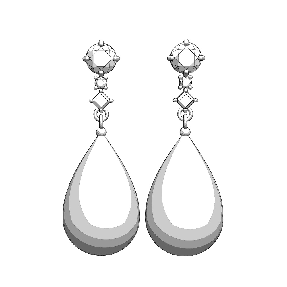 【3Dモデルデータ】ペンダント6 : 真珠のペンダント兼ピアス【3D model pearlpendant and earrings】