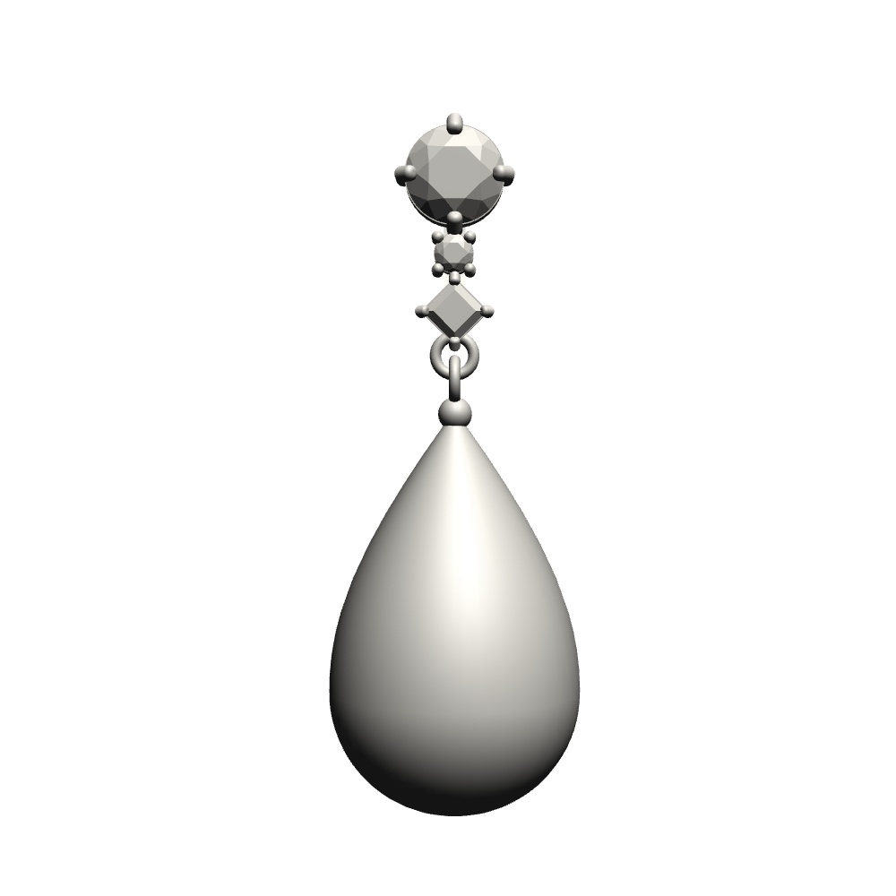 【3Dモデルデータ】ペンダント6 : 真珠のペンダント兼ピアス【3D model pearlpendant and earrings】