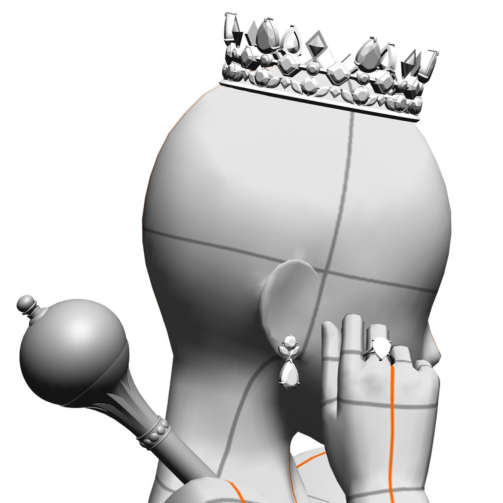 【3Dモデルデータ】ペンダント7 : ペンダント兼用ピアス(各3種)【3D model pendant7】