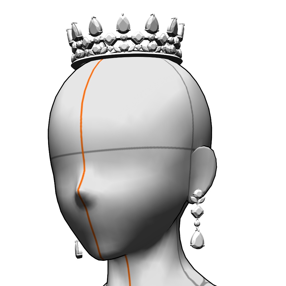 【3Dモデルデータ】ペンダント7 : ペンダント兼用ピアス(各3種)【3D model pendant7】