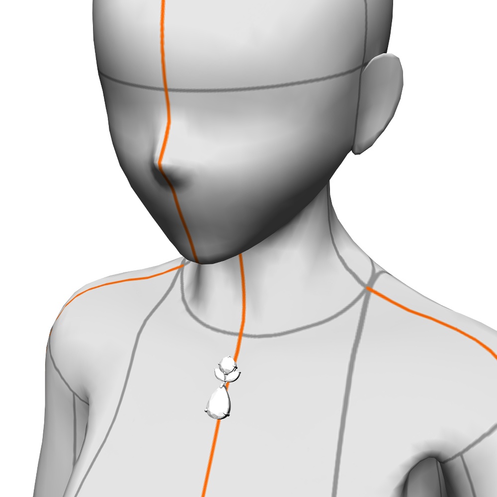 【3Dモデルデータ】ペンダント7 : ペンダント兼用ピアス(各3種)【3D model pendant7】