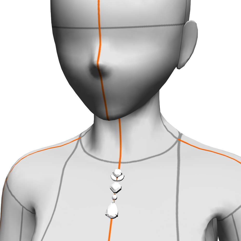 【3Dモデルデータ】ペンダント7 : ペンダント兼用ピアス(各3種)【3D model pendant7】