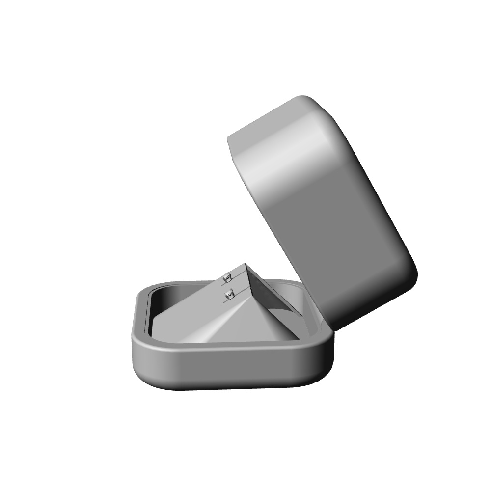 【3Dモデルデータ】ピアス5: ケース付き(4つ爪)【Pierced earrings (with case)】