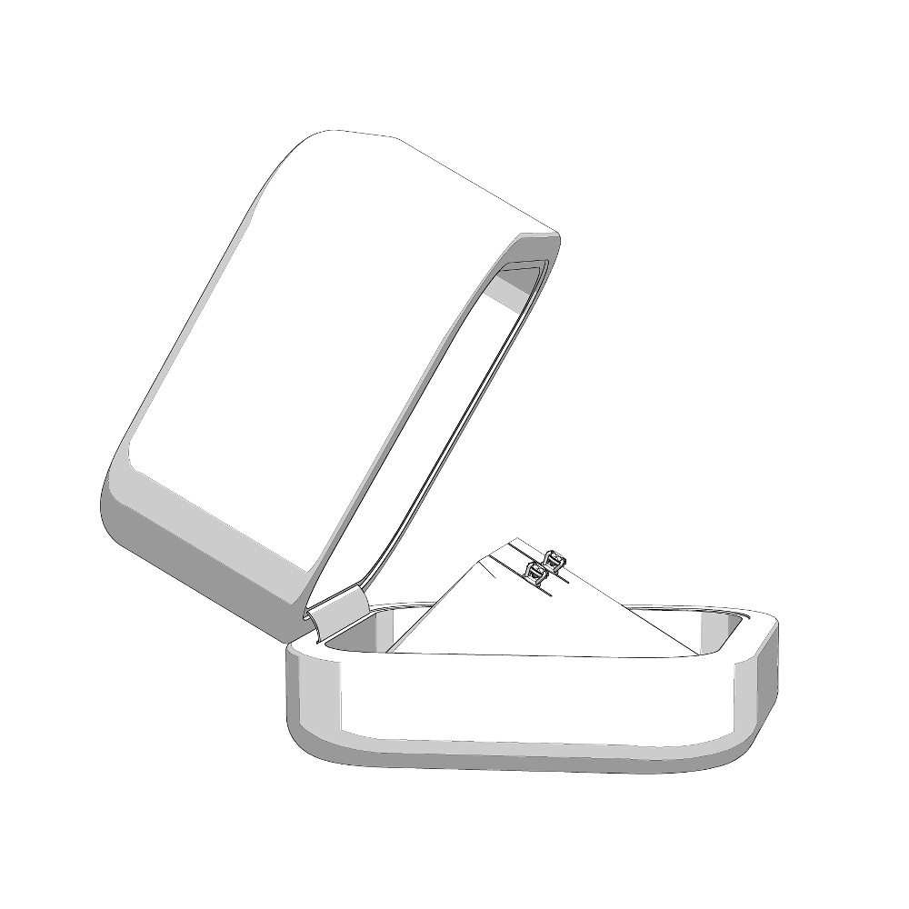 【3Dモデルデータ】ピアス5: ケース付き(4つ爪)【Pierced earrings (with case)】