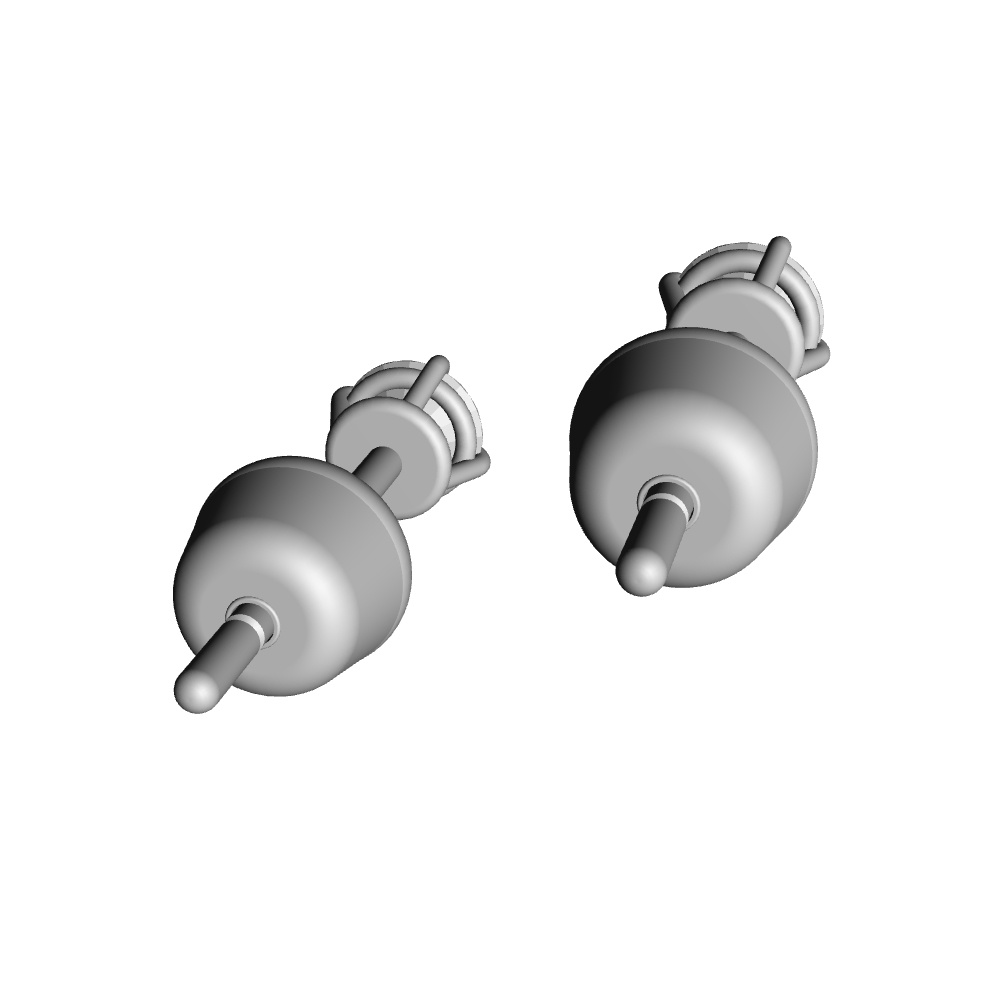 【3Dモデルデータ】ピアス5: ケース付き(4つ爪)【Pierced earrings (with case)】