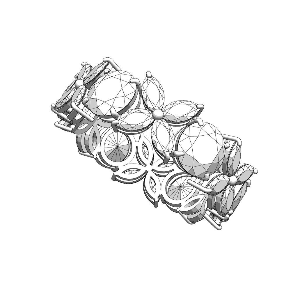 【3Dモデルデータ】リング15+ピアス6(セットジュエリー)【3D model ring15-earring6】