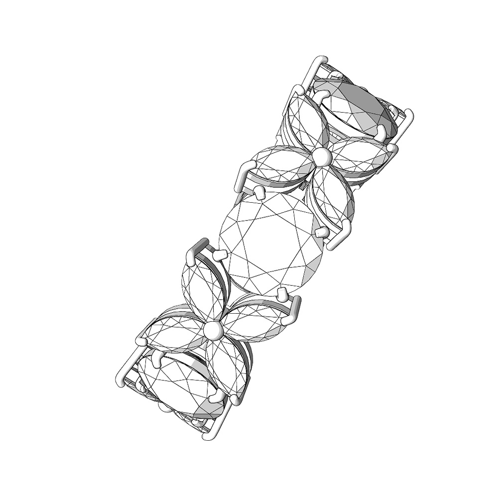 【3Dモデルデータ】リング15+ピアス6(セットジュエリー)【3D model ring15-earring6】