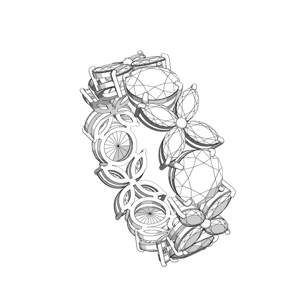 【3Dモデルデータ】リング15+ピアス6(セットジュエリー)【3D model ring15-earring6】