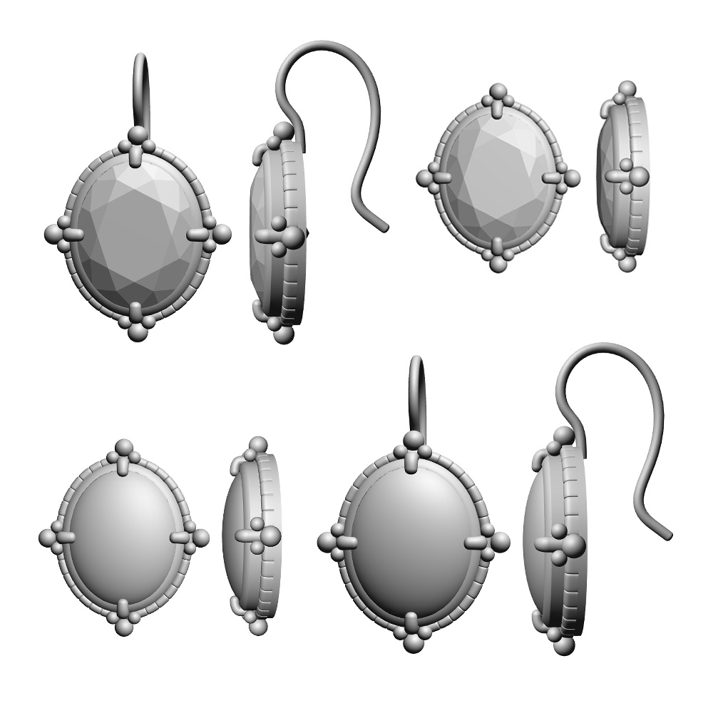 【3Dモデルデータ】ピアス7【Pierced earrings7】