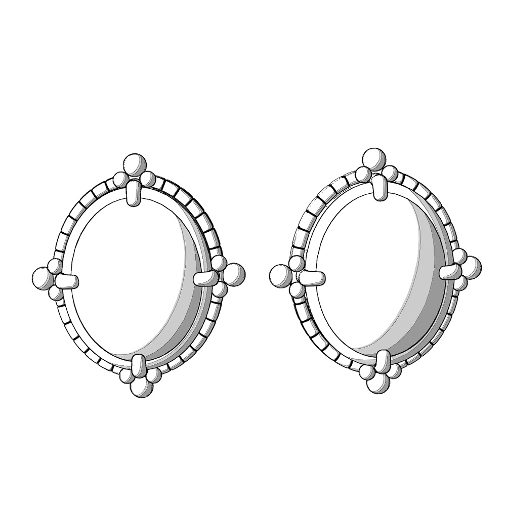 【3Dモデルデータ】ピアス7【Pierced earrings7】