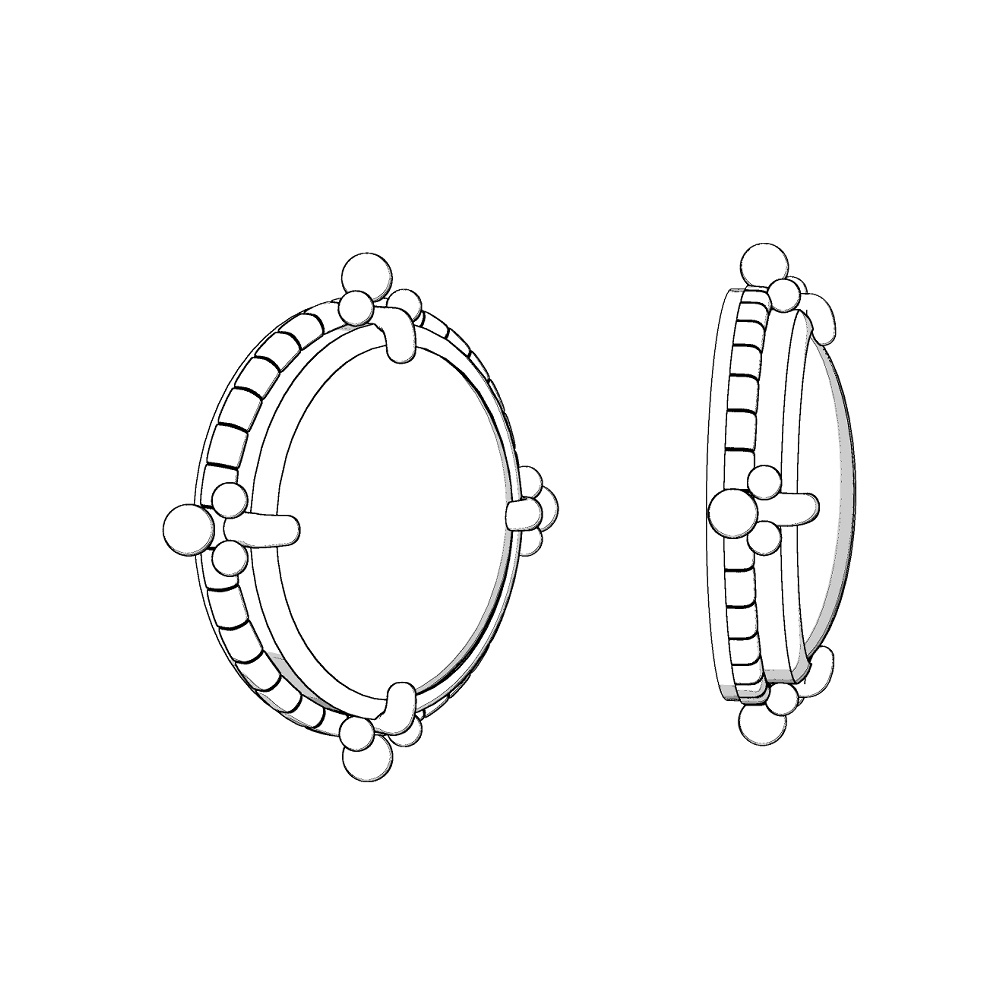 【3Dモデルデータ】ピアス7【Pierced earrings7】