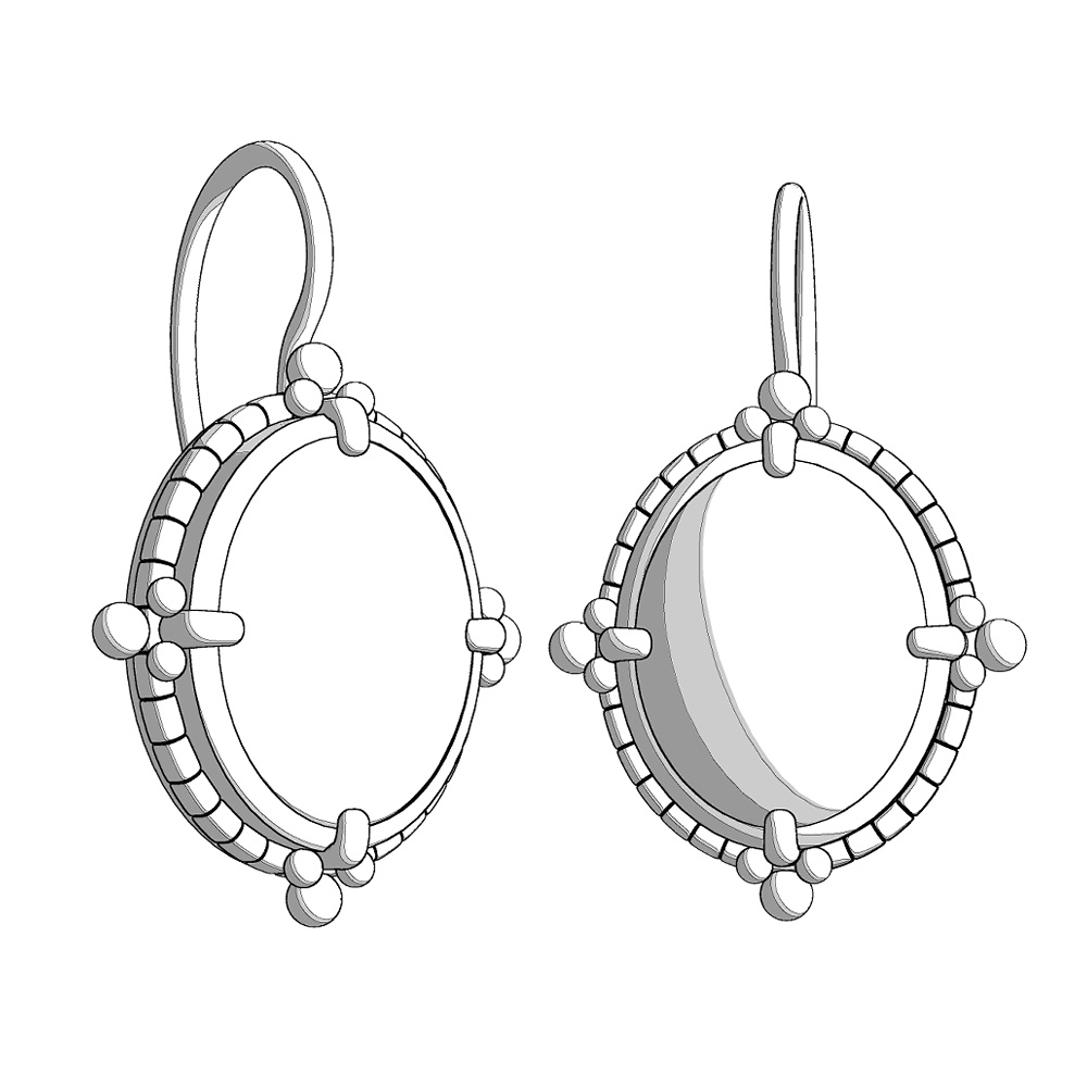 【3Dモデルデータ】ピアス7【Pierced earrings7】