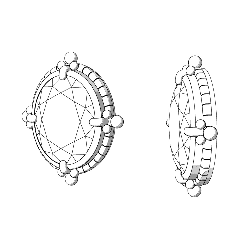 【3Dモデルデータ】ピアス7【Pierced earrings7】