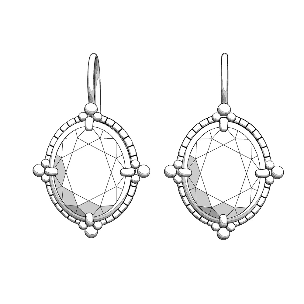 【3Dモデルデータ】ピアス7【Pierced earrings7】