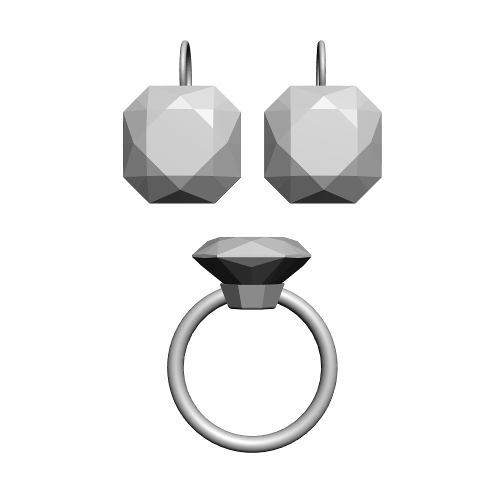 【3Dモデルデータ】リング16+ピアス8【Pierced ring16+earrings8】