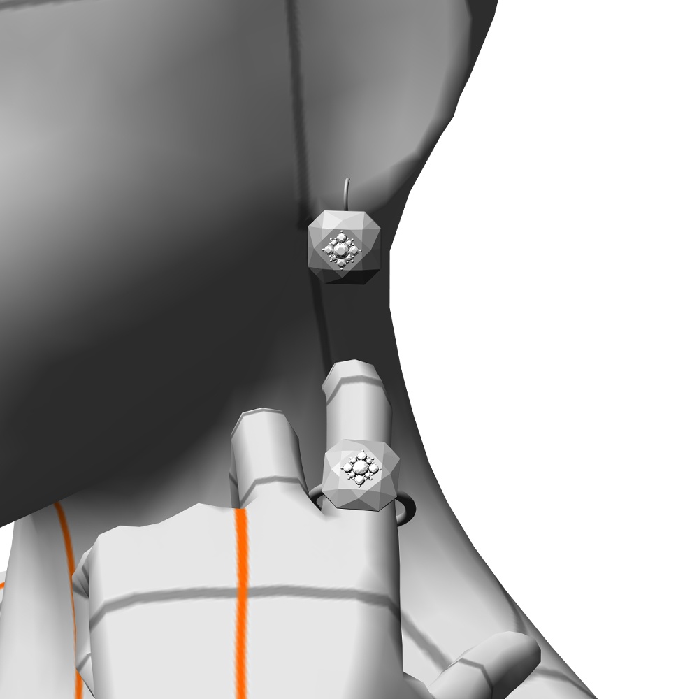 【3Dモデルデータ】リング16+ピアス8【Pierced ring16+earrings8】