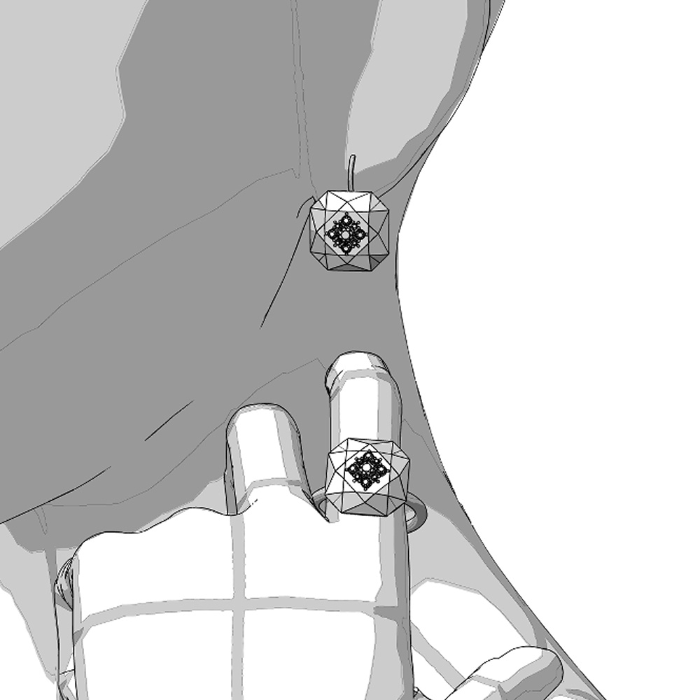 【3Dモデルデータ】リング16+ピアス8【Pierced ring16+earrings8】