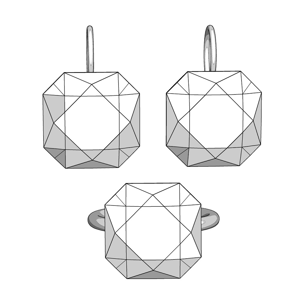 【3Dモデルデータ】リング16+ピアス8【Pierced ring16+earrings8】