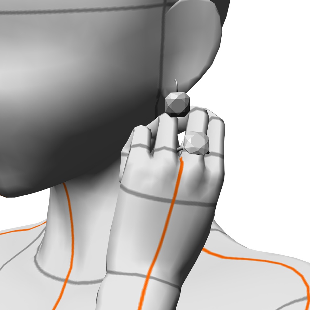 【3Dモデルデータ】リング16+ピアス8【Pierced ring16+earrings8】