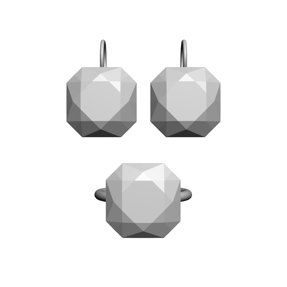 【3Dモデルデータ】リング16+ピアス8【Pierced ring16+earrings8】