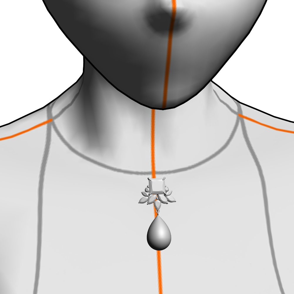 【3Dモデルデータ】ピアス11 : ペンダント兼用 各2種類【Pierced earring11】