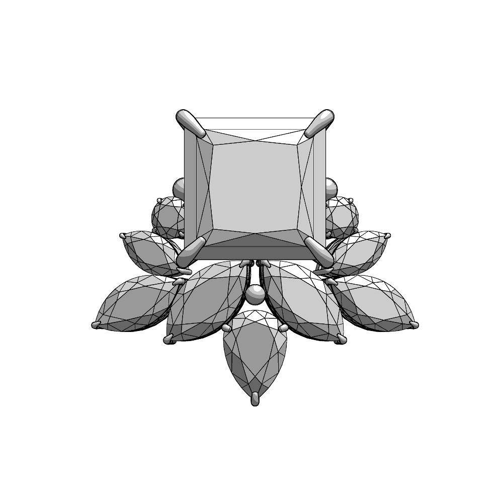 【3Dモデルデータ】ピアス11 : ペンダント兼用 各2種類【Pierced earring11】