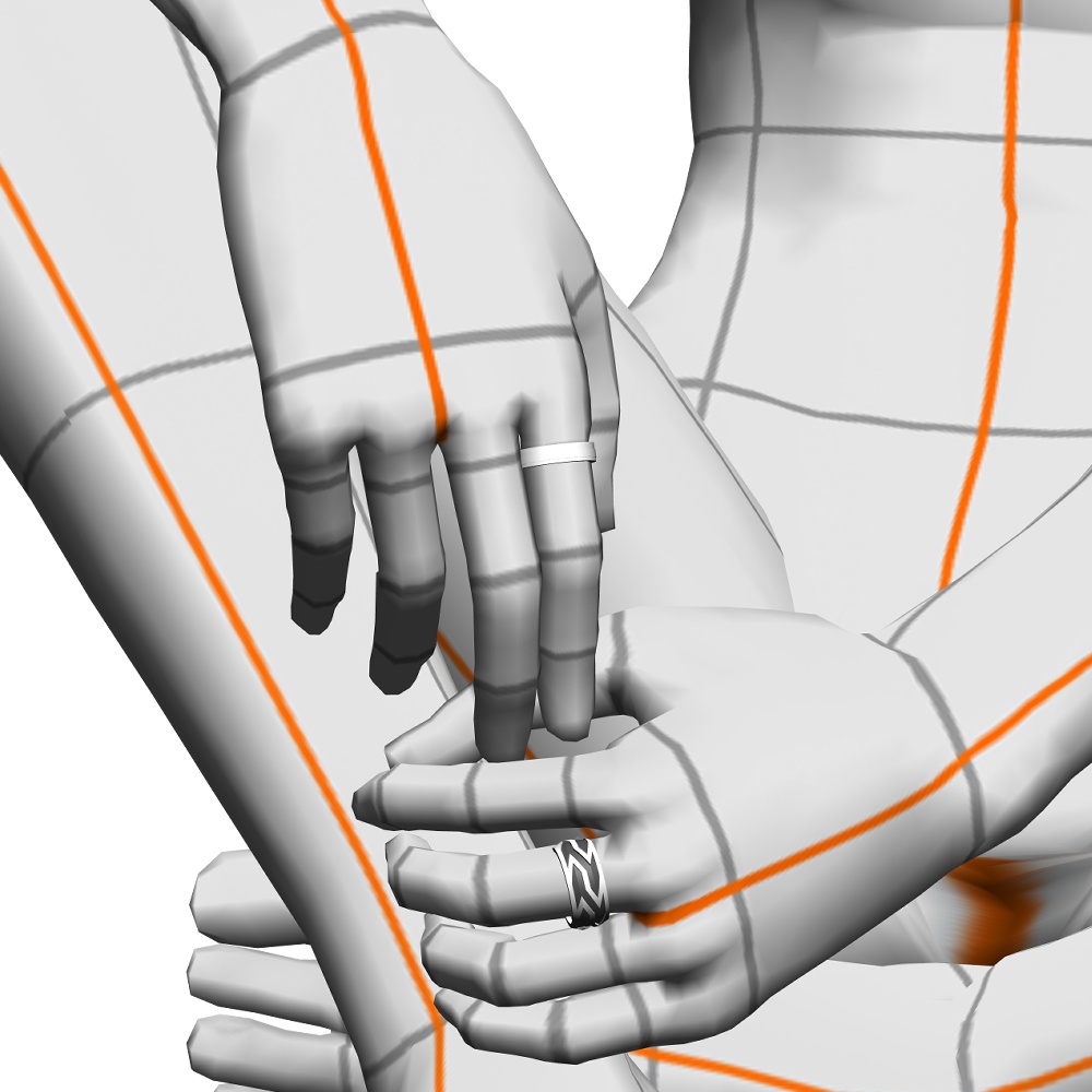【3Dモデルデータ】リング22 : ケース付きのペアリング【3Dmodel deta partnerring22】