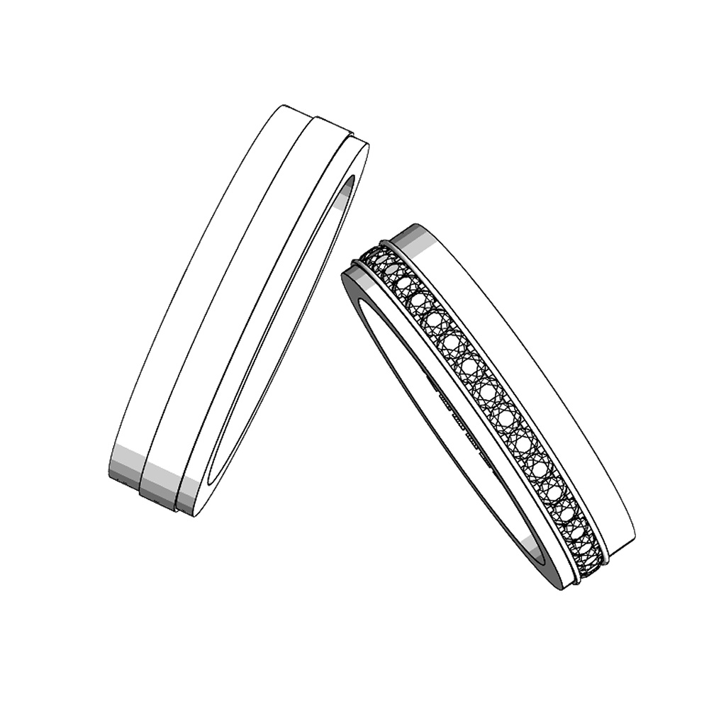 【3Dモデルデータ】リング22 : ケース付きのペアリング【3Dmodel deta partnerring22】