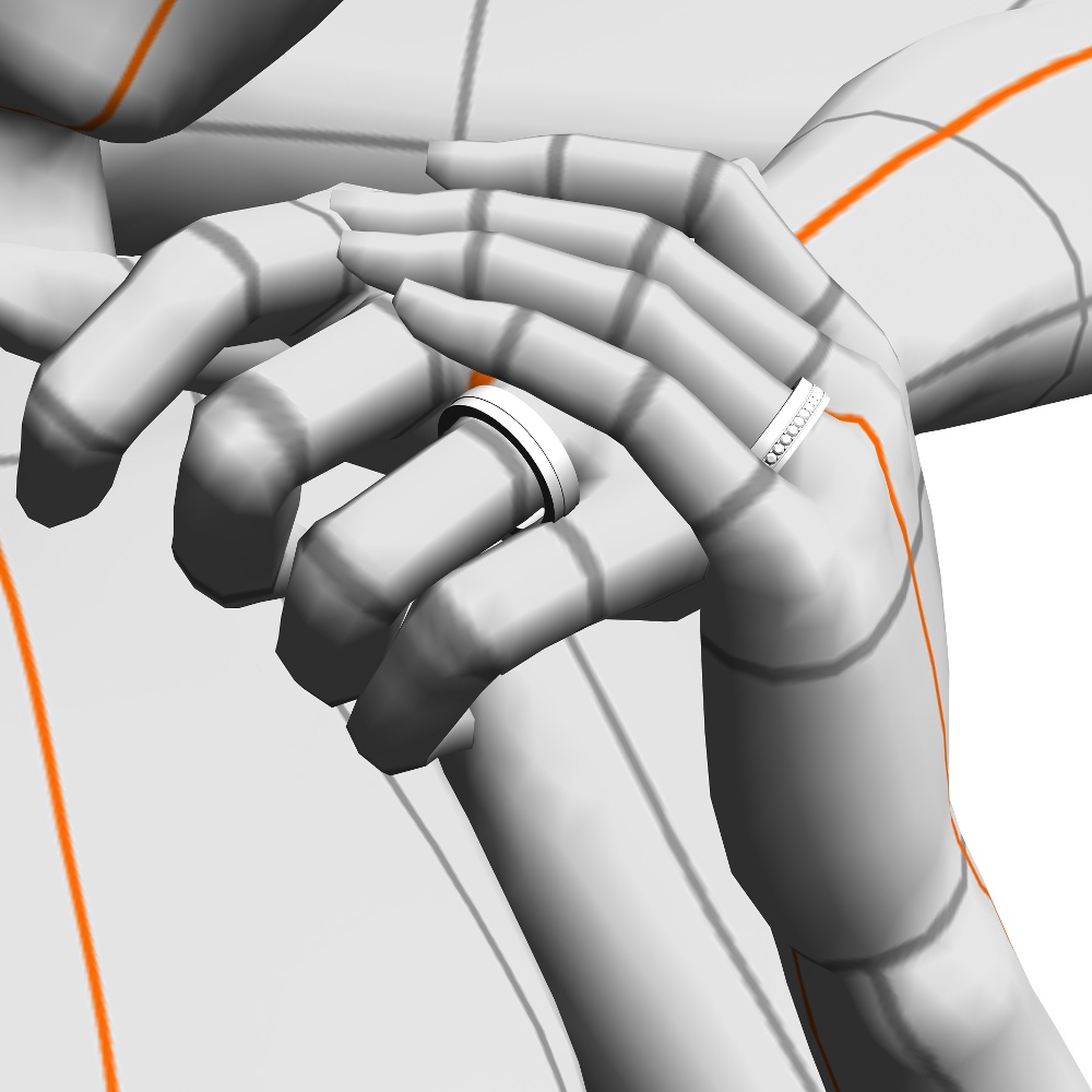 【3Dモデルデータ】リング22 : ケース付きのペアリング【3Dmodel deta partnerring22】
