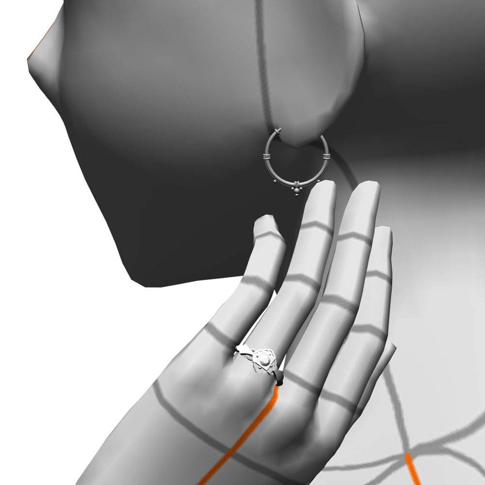 【3Dモデルデータ】ピアス13【Pierced earrings13】