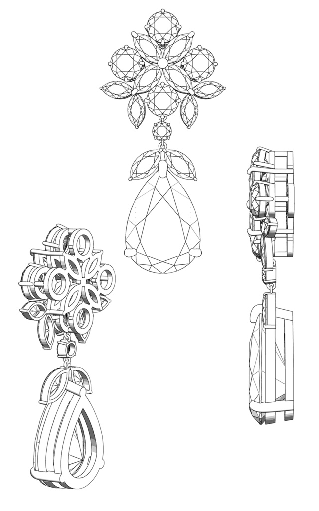 【3Dモデルデータ】ピアス14【Pierced earrings14】